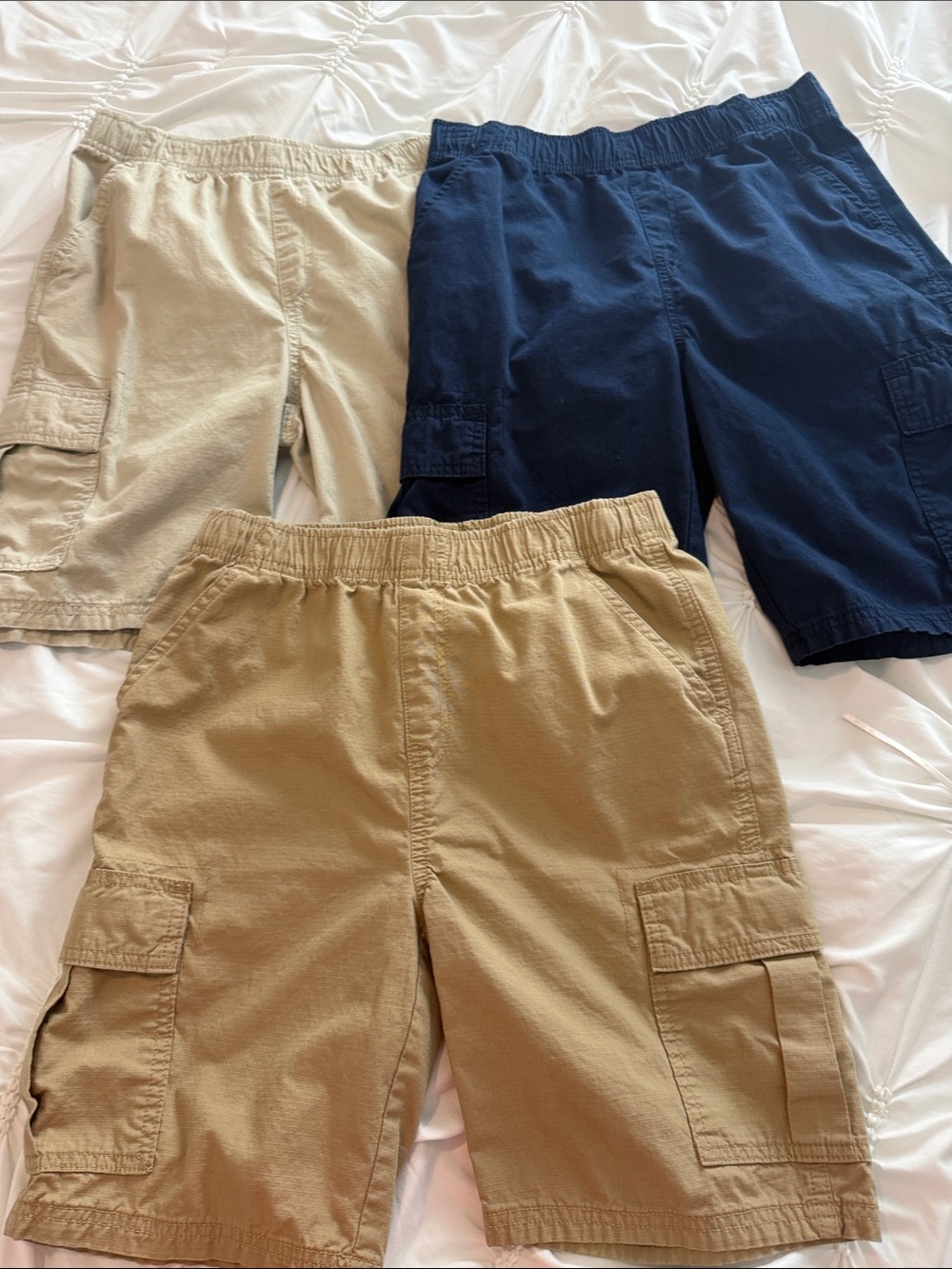 The Children's Place Navy and Tan Cargo Shorts Trio